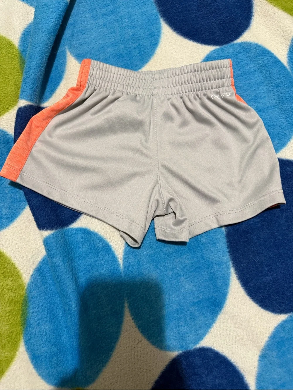 Nike Kids Gray & Orange Dri-FIT Athletic Shorts Swoosh Logo